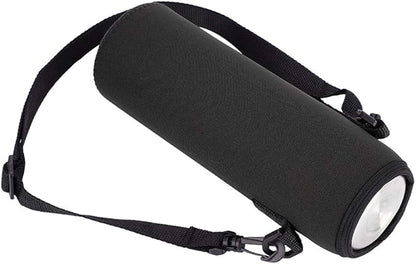 Water Bottle Holder, Water Bottle Sling Bag, Water Bottle Sleeve with Detachable Strap and Built-in Buckle, Slightly Elastic Opening can Prevent Bottle from Falling Out(Black)