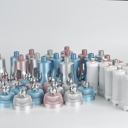 Microelement Hydrogen Water Filter, Alkaline Mineral Drinking Water, Kitchen Filtration, Shower Water Filter, Remove Chlorine and Impurity, Filter Replaceable, for Household Hotel (Silver Color)