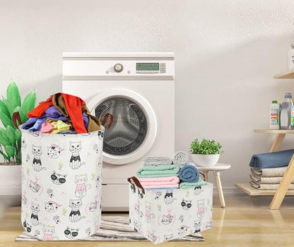 Pink laundry basket,Pink Girls Hamper,Cat laundry Basket,Girls Hamper for Kids Room Decor,Pink Clothes Hamper,Toy Organizer,Gift Hamper(Pink Cat) …