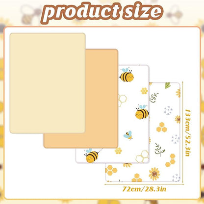 4 Pack Bees Crib Sheets for Girls Breathable Fitted Standard Crib Sheets Crib Sheets Girl for Standard Crib Mattress Baby Gift Set