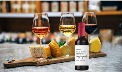 24Pcs Engagement Mini Wine Labels, Engagement Gifts for Couples Her, Engagement Party Decorations Gifts for Engaged Couple Wine Bottle Stickers, Pairs Well with Getting Engaged Mini Wine Labels