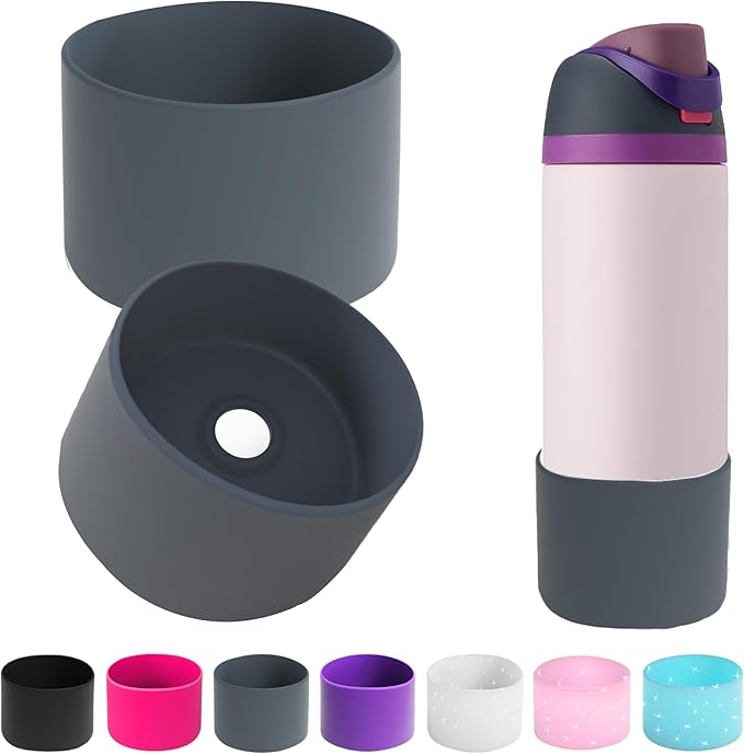 2PCS Silicone Water Bottle Boot for Owala 24oz 32oz 40oz,Anti-Slip Protective Sleeve Bottom Bumper Protector for FreeSip, Twist, and Flip Water Bottles