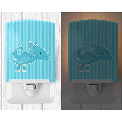 Caroline's Treasures BB8926CNL Dinosaur Blue #2 Ceramic Night Light Compact, UL-Certified, Ideal for Bedroom, Bathroom, Nursery, Hallway, Kitchen, 6x4x3, Multicolor