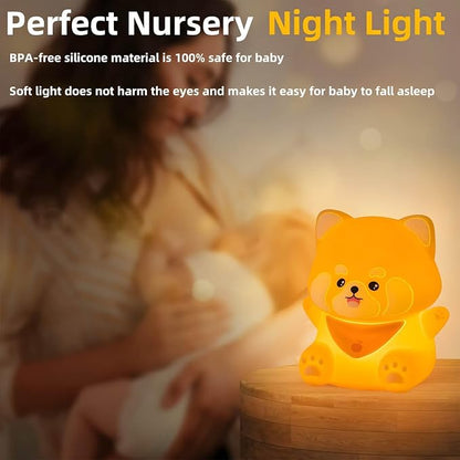 Red Panda Gift, Cute Red Panda Night Light for Kids, Squishy Silicone Lamp with Timer, Rechargeable Dimmable LED Portable Touch Baby Nursery Nightlight, Kawaii Room Decors, Christmas Gifts