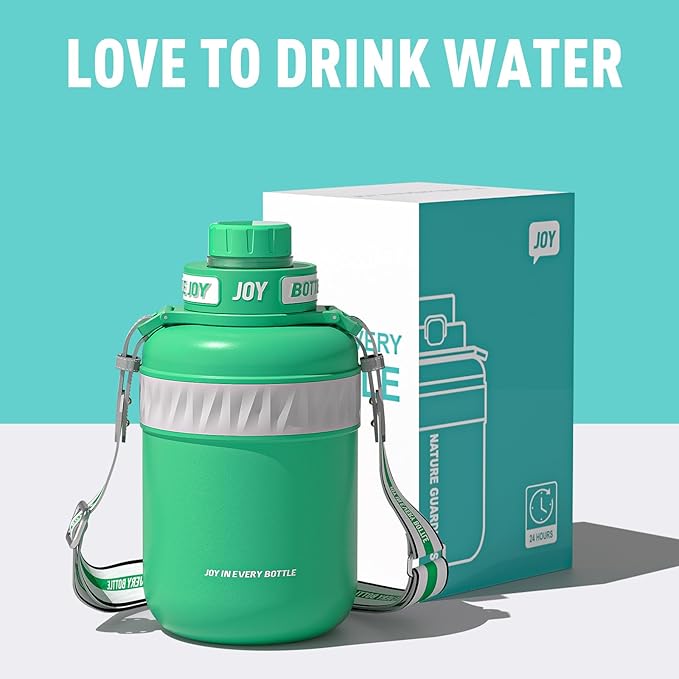 Stainless-Steel Water Bottle: Leakproof Lid, Perfect Sip, Double Insulated, Eco-Friendly, Dishwasher Safe & Stylish Strap (Sea Turtle, 48 oz)