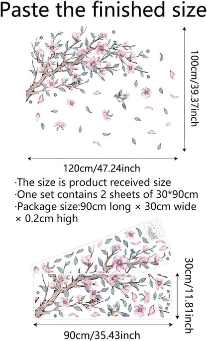 Elegant Wall Stickers - 120cm/47.24inch x 30cm/11.81inch, Set of 2 Decorative Vinyl Sheets