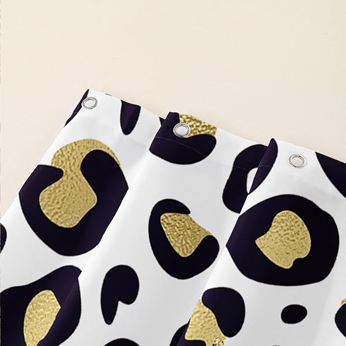 AILONEN Leopard Shower Curtains for Bathroom,Rose Leopard Bath Shower Gifts for Lover,Wild Animal Curtains Polyester Waterproof with 12 Plastic Hooks 72" W*84" H