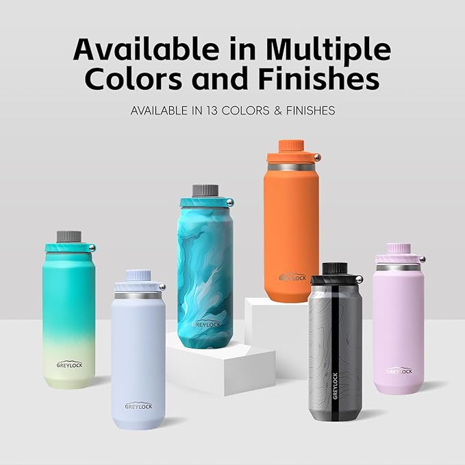 Greylock 20 oz Insulated Stainless Steel Water Bottle with Straw Lid- BPA-Free Leak Proof When Closed, Reusable Metal Water Bottle with Carry Handle for Travel Camping, 24 Hours Cold (Sunsetbronze)