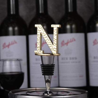 Miicol Wine Bottle Stopper, Prosecco Stopper, Gold Wine Stopper, Personalised Champagne Stopper, Initial Wine Stopper, Funny Prosecco Gift, Wine Lovers Gift, Kitchen Decor, Letter N