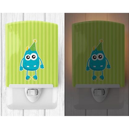 Caroline's Treasures BB9097CNL Birthday Monster Ceramic Night Light Compact, UL-Certified, Ideal for Bedroom, Bathroom, Nursery, Hallway, Kitchen, 6x4x3, Multicolor