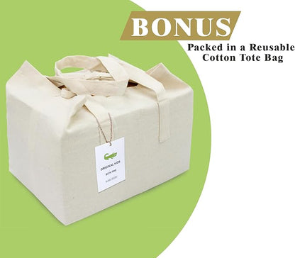 6 Piece Towel Set - Bath Time in A While Crocodile- 2 Bath Towels, 2 Hand Towels, 2 Washcloths in Bonus Tote Bag - 100% Cotton Jacquard Soft Absorbent Pool Beach Towel Gift - Green Blue