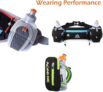 AONIJIE 2 Pcs Sports Collapsible Water Bottle BPA Free + 2 Pcs Replacement Straws Lid - TPU Soft Drink Water Kettle Foldable Flask for Hiking Bicycling Running Climbing (2pcs-170ML)