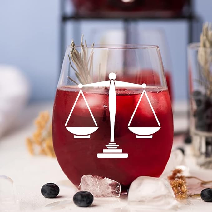 AGMDESIGN Stemless Wine Glass, 17 oz, Glass, Funny, Modern, Durable, Reusable, Hand Wash Only, Stemles, Letter Print, Wedding, Personal Use