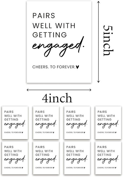 8 Pcs Engagement Wine Labels, Engagement Gifts for Couples Her, Engagement Party Decorations Gifts for Engaged Couple Wine Bottle Stickers, Pairs Well with Getting Engaged Wine Bottle Labels