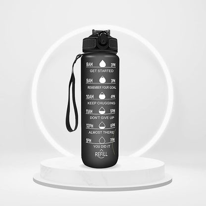 Leakproof Water Bottle with Straw & Lid - 32oz Motivational BPA Free Water Bottle with Time Markings & Straw Lid for Sports & Outdoors - Ensure Hydration with Leakproof Bottle and Straw