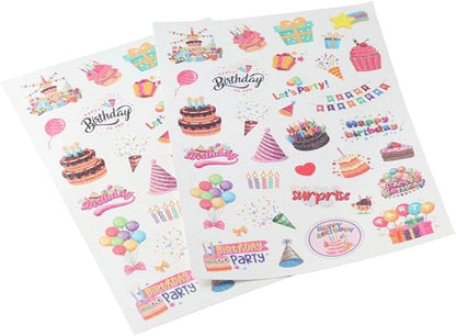 50/60 Pcs Cute Cake Candy Stickers, Cake Food Stickers, Birthday Dessert Stickers, Birthday Cake Stickers, Teacher Reward Stickers, Household Refrigerator Decoration(B 60 pcs)