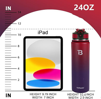 32oz Insulated Water Bottle with Straw Lid & Spout Lid & Paracord Handle, Stainless Steel Water Bottle Wide Mouth, Double Wall for Women Men Gym Fitness Outdoor