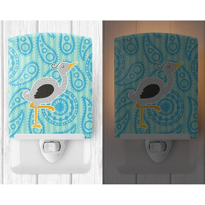 Caroline's Treasures BB6784CNL Ostrich Ceramic Night Light Compact, UL-Certified, Ideal for Bedroom, Bathroom, Nursery, Hallway, Kitchen, 6x4x3, Multicolor