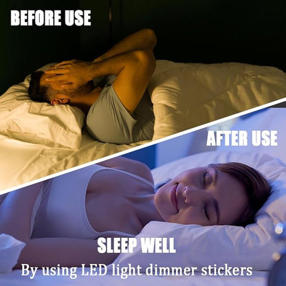 CREATCABIN 2 Sheet LED Light Blocking Stickers LED Covers Blackout Stickers Light Dimming LED Filters Dimming Sheets Stickers for Routers TV Clocks Electrical Appliances window Black 7.87x3.93Inch