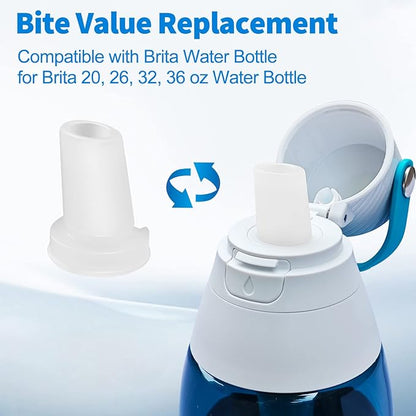 4-Pack Mouthpiece Replacement for Brita Water Bottle With brush, Bite Valve Replacement Parts Compatible with Brita Filter Water Bottles & Brita Stainless Steel Water Bottle (white)