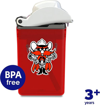 Reusable Water Bottle | Officially Licensed NCAA Sports Bottle |BPA Free | Dishwasher Safe | Texas Tech | Raider Red Officially Licensed NCAA - 8oz