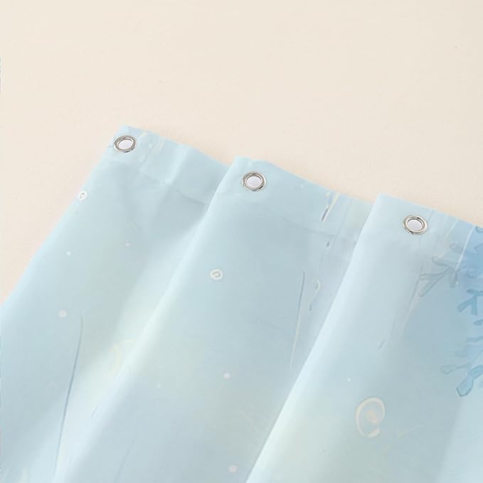 AILONEN Axolotl Shower Curtain for Bathroom,Watercolor Axolotl Coral Bath Curtain for Kids Girls,Ocean Animal Salamander Blue Shower Curtain Decoration Waterproof with 12 Plastic Hooks, 72" W*84" H