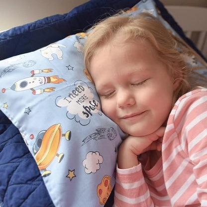 ALVABABY Toddler Pillow Cover Fits 13 x 18,12x 16 Kids Pillow 2 Pack Small Cotton Sleep Travel Pillowcases with Envelope Baby Children Pillowcase for Boys Girls Astronaut 2TPW14