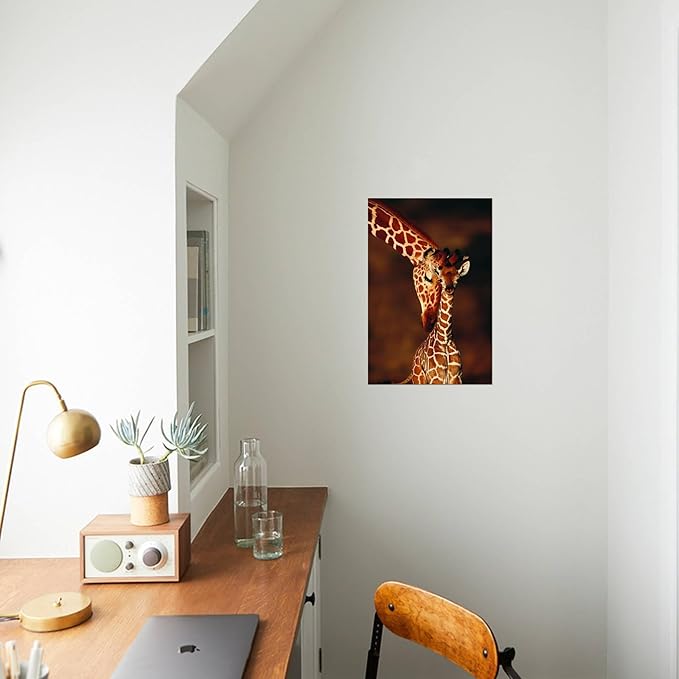 Wall Art Prints Giraffe and Baby by Lantern Press, Animals Decor, 12" x 18"
