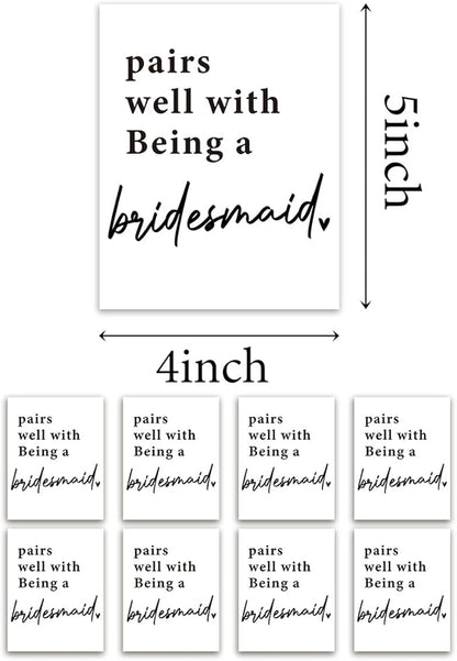 8 Pcs Bridesmaid Wine Labels, Bridesmaid Maid of Honor Proposal Gifts Bridal Shower Gifts, Will You Be My Bridesmaid Wine Bottle Stickers, Pairs Well with being a Bridesmaid Wine Bottle Labels