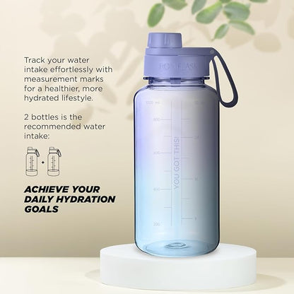 IRON °FLASK Clear Tritan Trekker Water Bottle with Chug Lid - Leak Proof & Lightweight for Gym, Hiking, Sports - Dishwasher Safe, BPA Free Plastic - Cotton Candy, 32 Oz