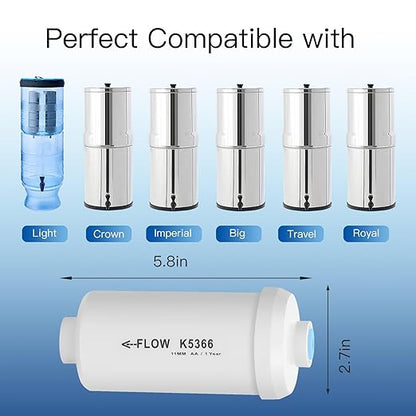 Gravity Water Filter, Replacement for Berkey® BB9®-2 Black Filters & PF-2® Fluoride Filters, Berkey® Gravity Water Filter System and Fachioo King Tank Series