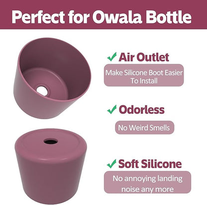 2PCS Silicone Water Bottle Boot for Owala 24oz 32oz 40oz,Anti-Slip Protective Sleeve Bottom Bumper Protector for FreeSip, Twist, and Flip Water Bottles
