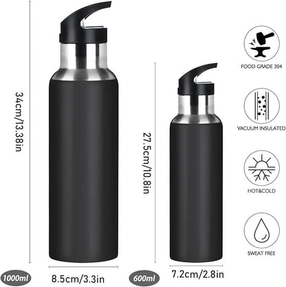 xigua 22 OZ Panda Bears Water Bottle with Straw, Sports Water Bottle BPA Free Stainless Steel Water Jugs for Gym, Kitchen, Working, Outdoor