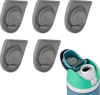 5 Pcs Replacement Stopper for Owala FreeSip 19/24/32/40 Ounce, Silicone Sealing Anti-Spill Replacement Stopper Accessories Compatible with Owala Freesip BPA-Free-Grey