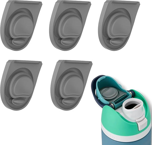 5 Pcs Replacement Stopper for Owala FreeSip 19/24/32/40 Ounce, Silicone Sealing Anti-Spill Replacement Stopper Accessories Compatible with Owala Freesip BPA-Free-Grey
