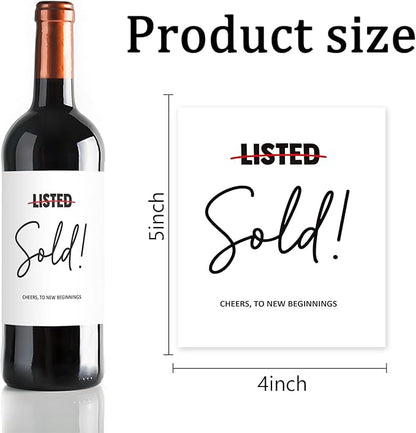 24 Pcs Realtor Wine Labels Thank You Gifts Wine Bottle Stickers Real Estate Agent Wine Labels for Bottles Gifts for Realtor Women Men