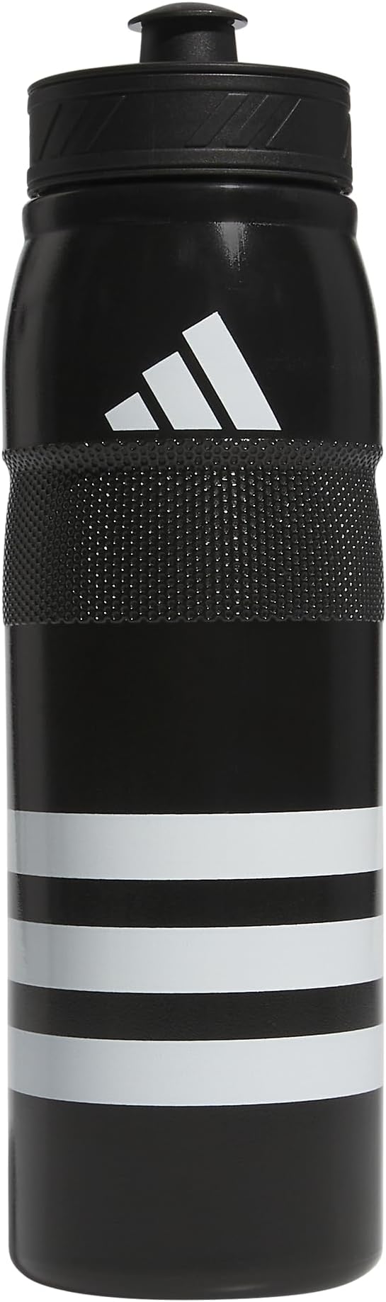 adidas 750 ML (28 oz) Stadium Refillable Plastic Sport Water Bottle, Black/White/Black, One Size