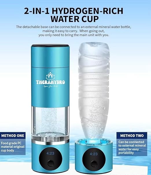 ; Hydrogen Water Bottle ; Generates Real 6000ppb+ Pure Hydrogen Water Concentration - Hydrogen Water Bottle Generator; Food Grade Material - Hydrogen Water Machine ; SPE/PEM THECH