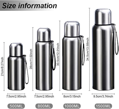 Vacuum Insulated Thermos SUS316 Stainless Steel Outdoor Sports Insulated Cup, Free of Bisphenol A, Maintains Cold and Hot for 24 Hours, Insulated Bottle (500ml/17oz)