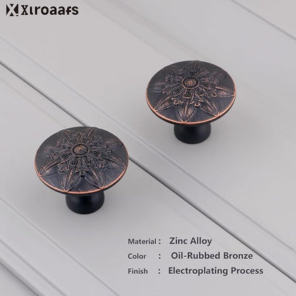 4 Pack Oil Rubbed Bronze Cabinet Hardware Knobs Round,1-2/5" Bronze Knobs Handles for Cabinets and Drawers Antique Bronze Dresser Knobs Drawer Knobs