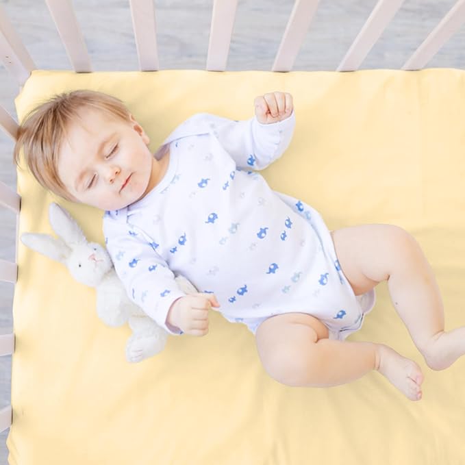 4 Pack Bees Crib Sheets for Girls Breathable Fitted Standard Crib Sheets Crib Sheets Girl for Standard Crib Mattress Baby Gift Set