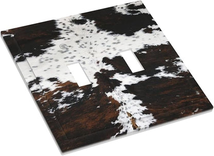 Western Farm Highland Cow Double Toggle Light Switch Cover Decorative 2 Gang Wall Plate Electrical Faceplate Switchplate Dimmer Plates for Farmhouse Bathroom Bedroom Living Room Bathroom Decor