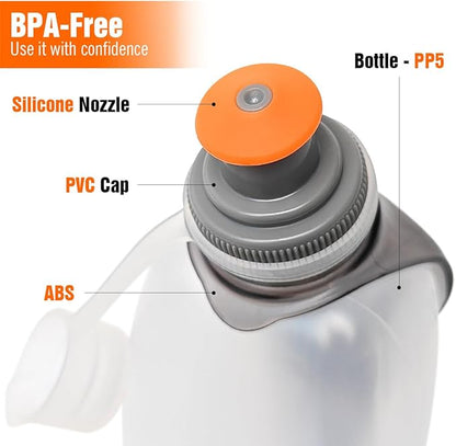 AXEN Water Bottle for Running Hydration Belt, BPA-Free&Leak-Proof Sports Water Bottle for Marathon Walking Hiking Cycling Trail Skiing