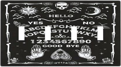 Black Witchy Skeleton Skull Gothic Sun Moon Quad Toggle Novelty Light Switch Covers Decorative Unique 4 Gang Wall Plate Electrical Faceplate Switchplate for Bedroom Bathroom Decor