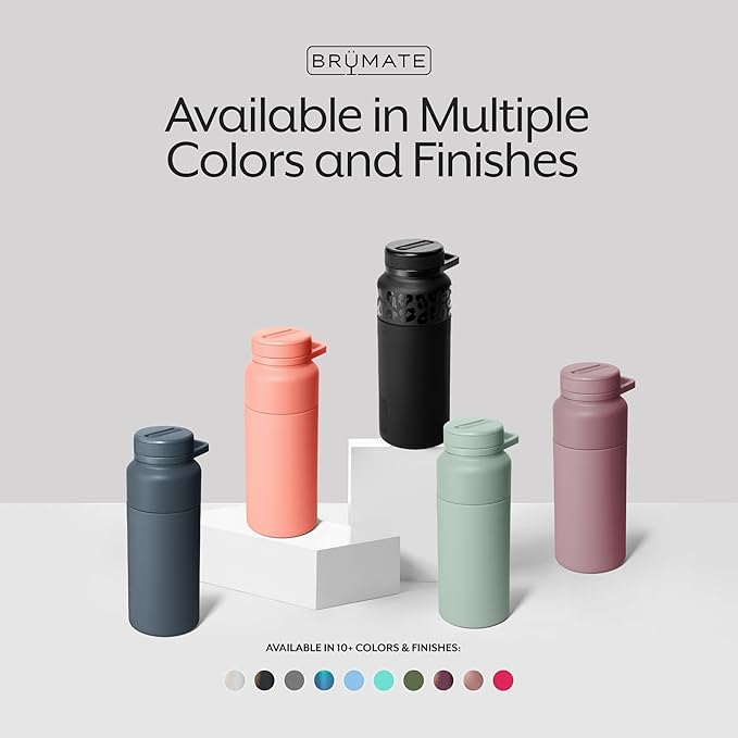 BrüMate Rotera 35 oz Stainless Steel Water Bottle with Touch Free Straw and Carry Handle | 100% Leakproof Insulated Water Bottle | Cup Holder Friendly Base | (Sage)