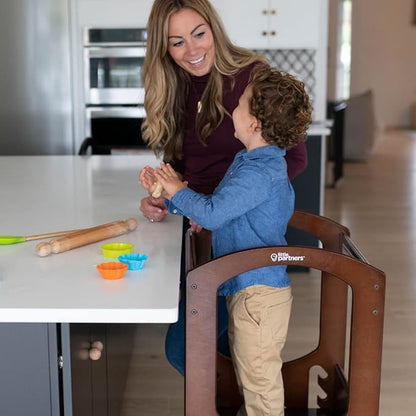 Little Partners® Kids Learning Tower® Toddler Tower, Adjustable Height Kitchen Step Stool for Toddlers, Encourages Learning, Independence and Engagement (Espresso)