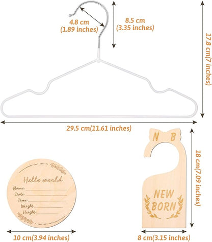 8Pcs Wooden Baby Closet Dividers for Baby Clothes Organizer, and 30Pcs Baby Hangers, Baby Closet Organizer Baby Clothes Dividers for New Mom Dad Parents, 0-24 Months