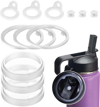 Lid Gasket Replacement for Thermoflask 24oz/32oz/40oz/64oz,Water Bottle Silicone Gaskets Each with Pick for Water Bottle Straw Lid, Chug Lid & Chug Spout