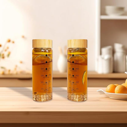 25oz Glass Water Bottle, Leak-Proof, with Stainless Steel Tea Infuser, BPA-Free, Suitable for Office, Car, Gym, and Travel, Reusable, for Hot and Cold Beverages (Circular-25oz)