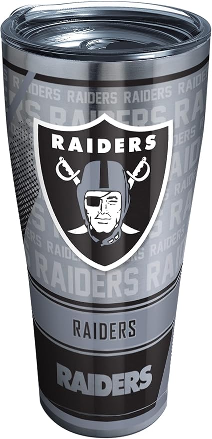 Tervis Triple Walled NFL Las Vegas Raiders Edge Insulated Tumbler Cup Keeps Drinks Cold & Hot, 20oz, Stainless Steel, 30 fluid ounces
